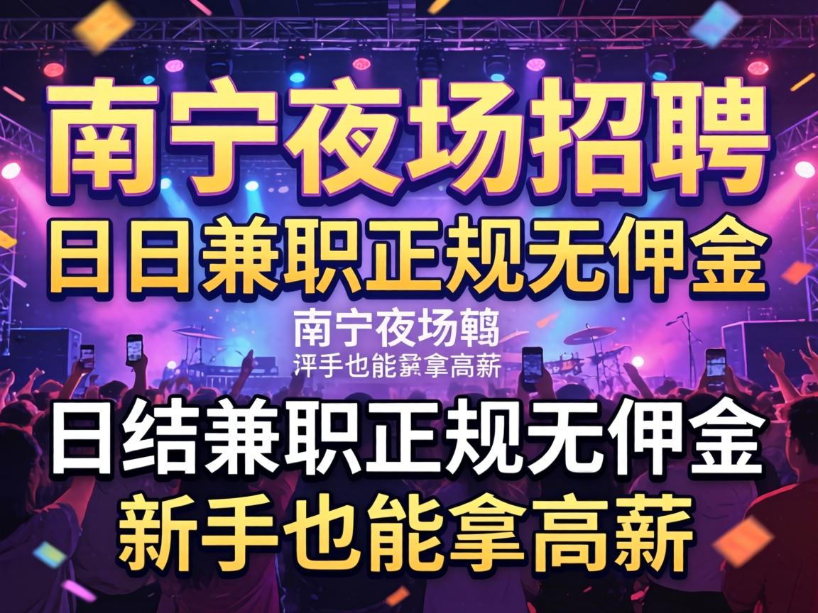南宁夜场招聘日结兼职正规无押金 新手也能拿高薪